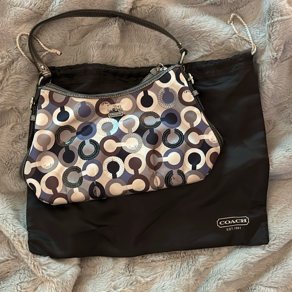 Sequin accented Coach bag